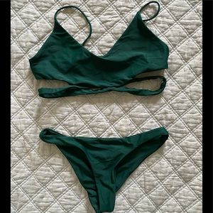 Stone Fox Swim Dark Green Two-Piece Bikini